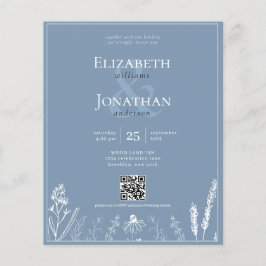 BUDGET Bloemen Stoffig Blauw Monogram QR Foto Brui