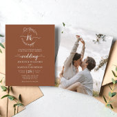 BUDGET Bloemen Terracotta Monogram Foto Bruiloft