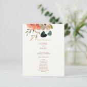Budget Bloemen Trouwprogramma Ivoor Papier Blad (Staand voorkant)