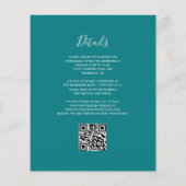 Budget Bloemen Turquoise Zilver QR Code Huwelijk (Achterkant)