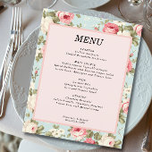 Budget  Bloemen Wedding Menu Kaart