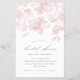 Budget Bloemendecoratie Script Roze Bruidsuitnodig Flyer