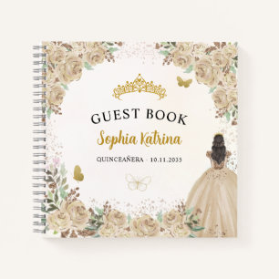 Budget Bloemengoud Prinses Quinceanera Gastboek Notitieboek