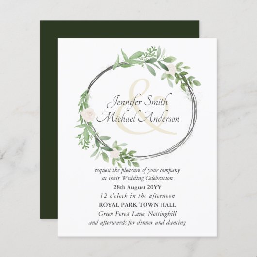 Budget bloemenkrans bladeren trouw ampersand (Voorkant / Achterkant)