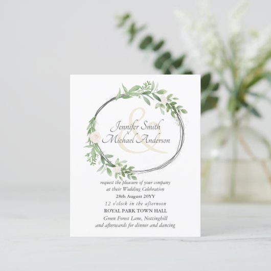 Budget bloemenkrans bladeren trouw ampersand (Staand voorkant)