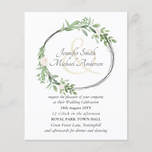 Budget bloemenkrans bladeren trouw ampersand (Voorkant)