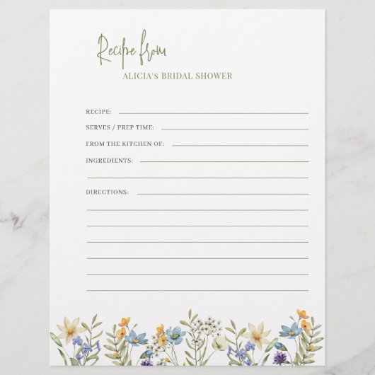 Budget bloemenreceptenblad sjabloon voor multomap flyer (Voorkant)