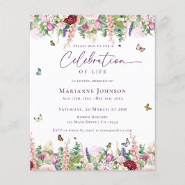 Budget Bloemenvlinders Viering van het leven Flyer