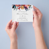Budget bloemige boho monogram gehuwelijksuitnodigi flyer (Hand)