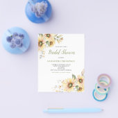 Budget bloemige botanische bruiloftsshower uitnodi flyer (Enkel)