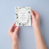 Budget bloemige Eucalyptus groen wedding Flyer (Hand)