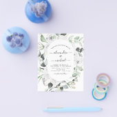 Budget bloemige Eucalyptus groen wedding Flyer (Enkel)