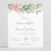 Budget Bloemige Eucalyptusbladeren Trouw Uitnodigi