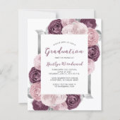Budget Bloemige Mauve Blush Zilver Afstuderen (Voorkant)