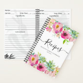 Budget Bloemige Roze Succulente Keuken Recepten Notitieboek (Binnen)