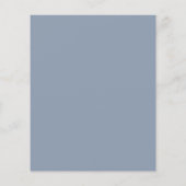 Budget Bloemige Stofblauwe Trouw Uitnodiging (Achterkant)