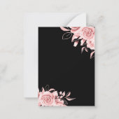 Budget Bloemige Verjaardags Roze Goud & Zwarte Uit Notitiekaartje (Achterkant)