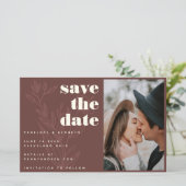 Budget Bloemige Warme Rustieke Foto Save The Date (Staand voorkant)
