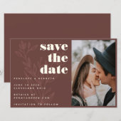 Budget Bloemige Warme Rustieke Foto Save The Date (Voorkant / Achterkant)