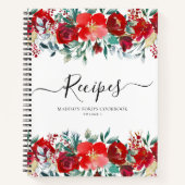 Budget Bloemrijke Bourgondiërode Vakantiekeukenrec Notitieboek (Voorkant)