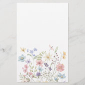 Budget bloemrijke elegante trouwmenu flyer (Achterkant)