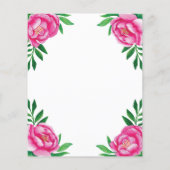 Budget Bloemschildering met waterverf Pioenrozen E (Achterkant)