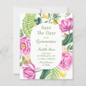 Budget Bloemstuk Quinceañera Save The Dates (Voorkant)