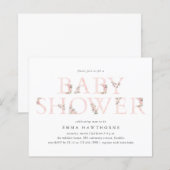 Budget bloemtype meisjes babyshower uitnodiging (Voorkant / Achterkant)