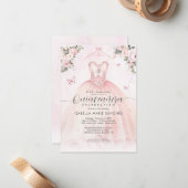 Budget Blozend Roze Bloemenkleed Prinsessenjurk Qu Notitiekaartje (Voorkant / Achterkant in situ)