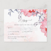 Budget Blozende Roze Bloemige Stof Blauw Bruids Briefkaart (Voorkant)