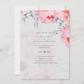 Budget Blozende Roze Bloemige Stof Blauw Bruiloft (Voorkant)