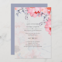 Budget Blozende Roze Bloemige Stof Blauw Bruiloft