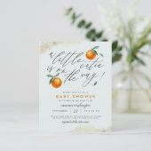 Budget Blue A Little Cutie Oranje Baby shower (Staand voorkant)
