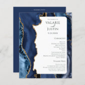 Budget Blue Agaat Gold Glitter Trouwprogramma (Voorkant / Achterkant)