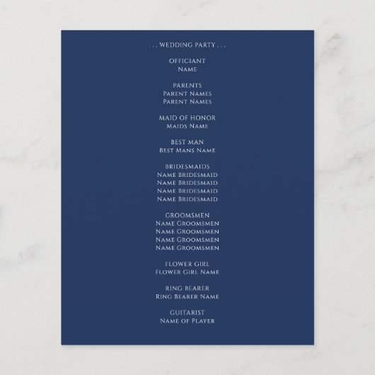 Budget Blue Agaat Gold Glitter Trouwprogramma (Achterkant)