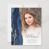 Budget Blue Agate Foto Afstuderen Aankondiging (Voorkant)
