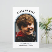 Budget Blue Arch Photo Afstuderen Aankondiging (Staand voorkant)