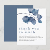 Budget Blue Artsy Foliage Passen getrouwd Dank u w (Voorkant / Achterkant)