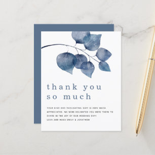 Budget Blue Artsy Foliage Passen getrouwd Dank u w