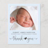 Budget Blue Baby Boy Foto geboorteaankondiging (Voorkant)