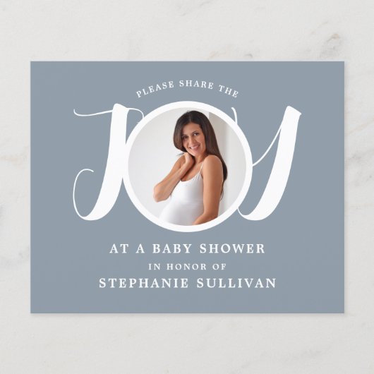 Budget Blue Baby shower Invitation (Voorkant)