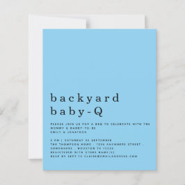 Budget Blue Backyard Baby Q BBQ Shower Invite