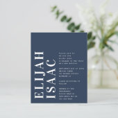 Budget Blue Bah Mitzvah uitnodiging (Staand voorkant)