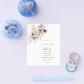 Budget Blue & Beige Boho Floral Gradual Party Flyer (Enkel)