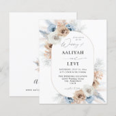 Budget Blue & Beige Boho Floral Wedding 2 (Voorkant / Achterkant)