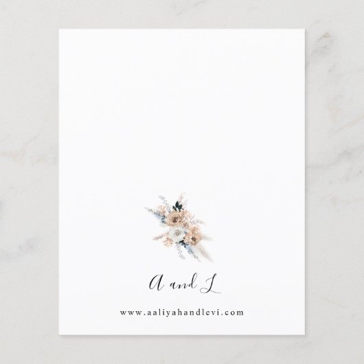 Budget Blue & Beige Boho Floral Wedding 2 (Achterkant)