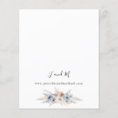 Budget Blue & Beige Boho Floral Wedding Flyer (Achterkant)