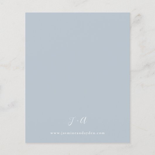 Budget Blue & Beige Boho Floral Wreath Wedding B (Achterkant)