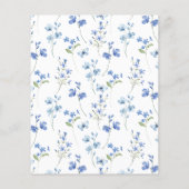 Budget Blue Bloemen Meisje Afstudeerfeest Uitnodig (Achterkant)