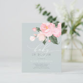 Budget Blue Blush Floral Girl Baby in Bloom Shower (Staand voorkant)